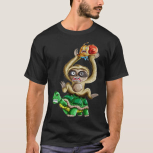 Langzame Chill Turtle Sloth Snail Piggyback T-shirt