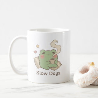 Langzame Dagen Kikker Mok | Knus Gewatteerd Koffie