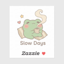 Langzame Dagen Kikker Sticker | Schattige Gezellig