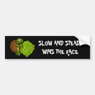 Langzame en gestage Bumpersticker