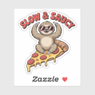 Langzame en Sausy Yoga Luiaard Pizza Grappig Sticker
