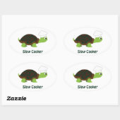 Langzame kookplaat ovale sticker (Vel)