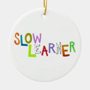 Langzame leerling gekke leuke kleurrijke kunstwoor keramisch ornament