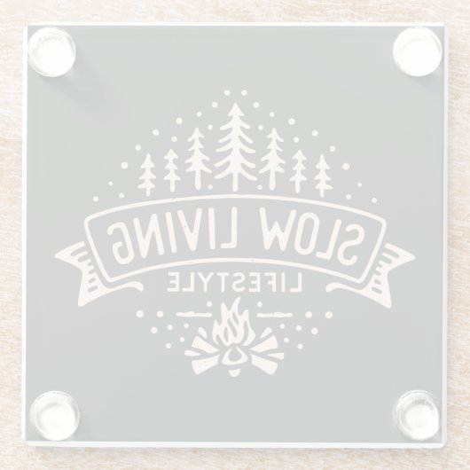 Langzame levensstijl glazen onderzetter (Achterkant)