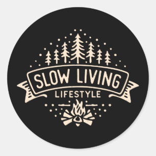 Langzame levensstijl ronde sticker
