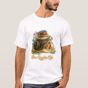 Langzame Lezersclub Schattige Slak Met Boeken T-shirt