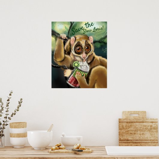 Langzame Loris Smoothie Poster (Keuken)