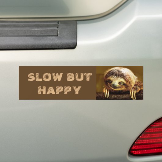 Langzame maar gelukkige sleuf bumpersticker (Op auto)
