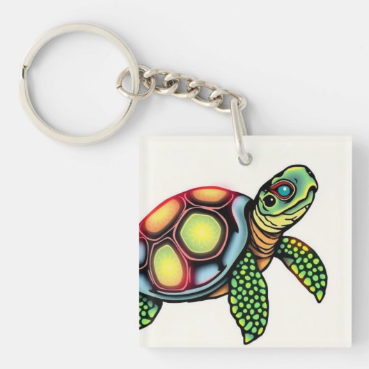 Langzame Maar Legendarische Schildpad Sleutelhanger (voorkant)