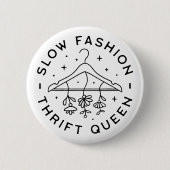 Langzame mode kringloopkoningin esthetisch ronde button 5,7 cm (Voorkant)