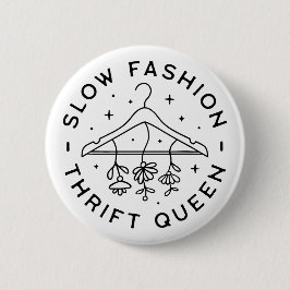 Langzame mode kringloopkoningin esthetisch ronde button 5,7 cm