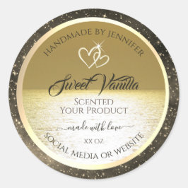 Langzame Ocean Gold- en beige-gekleurde productlab Ronde Sticker