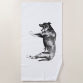 Langzame ochtendenergie - ontspannen hond strandlaken (Voorkant)