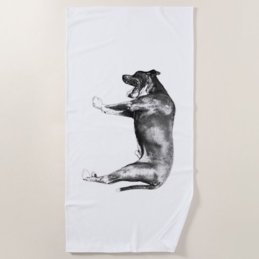 Langzame ochtendenergie - ontspannen hond strandlaken (Voorkant)