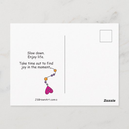 Langzame omlaag_ Briefkaart (Achterkant)