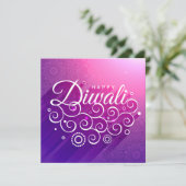 Langzame Paarse bloei Rangoli Happy Diwali Kaart (Staand voorkant)