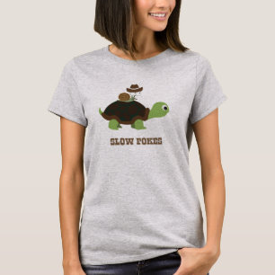 Langzame Porren - cowboyslak en schildpad T-shirt