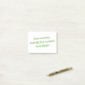 Langzame runners maken snelle runners sneller post-it® notes (Op bureau)