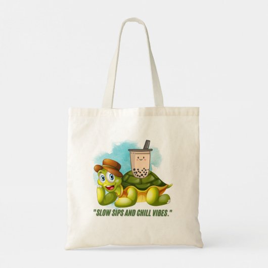 LANGZAME SIPS EN CHILL VIBES TOTE BAG (Achterkant)