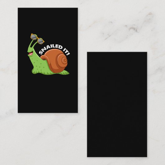 Langzame slak met zonnebril Versnelling ventilator Visitekaartje (Voorkant / Achterkant)
