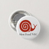 Langzame voedselNYC-logo Ronde Button 3,2 Cm (Voorkant /achterkant)