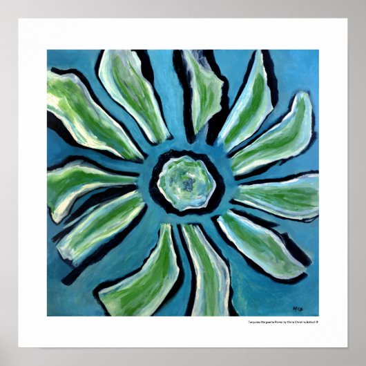 Langzamer Abstract blauw blauwgroen zwart schilder Poster (Voorkant)