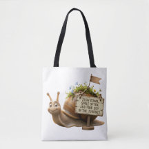 Langzamer Gaan & Vreugde Vinden Slak Cute Tote Bag