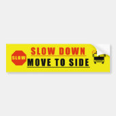 Langzamer rijden naar de zijkant bumpersticker (Voorkant)