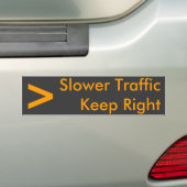 Langzamer TrafficKeep right - Gepersonaliseerd Bumpersticker (Op auto)