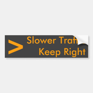 Langzamer TrafficKeep right - Gepersonaliseerd Bumpersticker