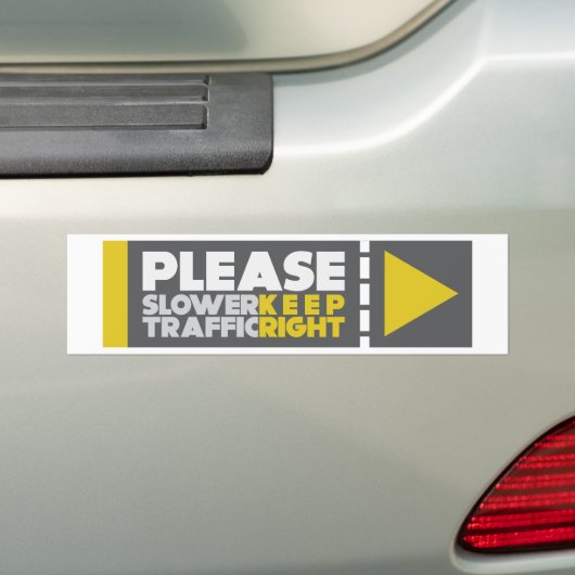 Langzamer verkeer rechts bumpersticker (Op auto)