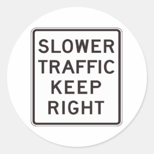 Langzamer verkeer rechts ronde sticker