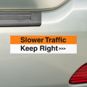 Langzamere verkeersstand rechts bumpersticker (Op auto)