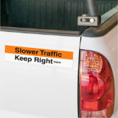 Langzamere verkeersstand rechts bumpersticker (Op Truck)