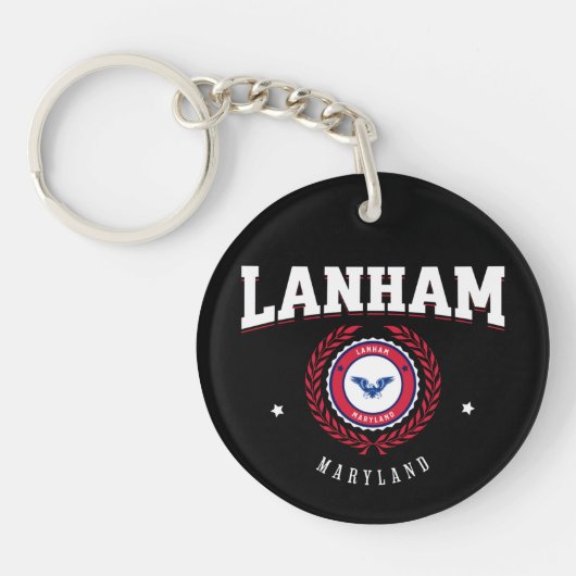 Lanham Maryland Red en White Sleutelhanger (Voorkant)