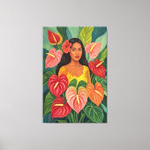 Lani in Athuriums canvasprint Canvas Afdruk (Voorkant)