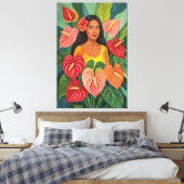 Lani in Athuriums canvasprint Canvas Afdruk (Insitu (Slaapkamer))