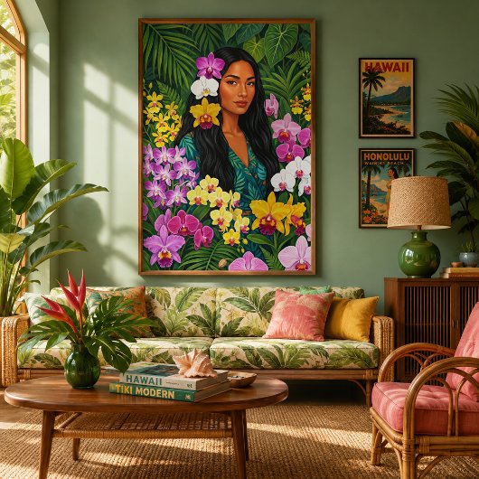 Lani in orchids canvasprint canvas afdruk