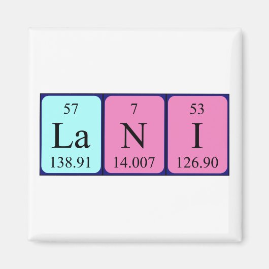 Lani Periodieke Naam magnet (Voorkant)
