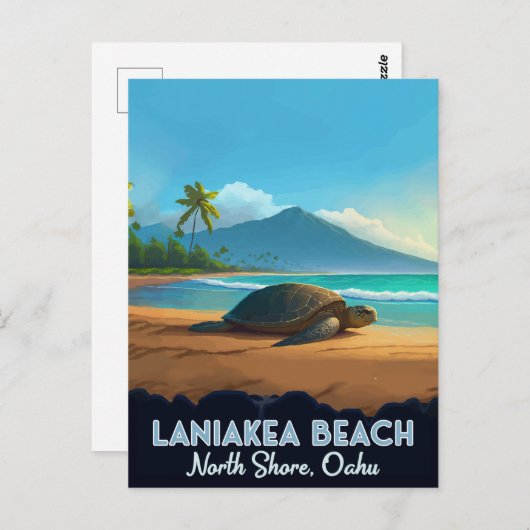 Laniakea Beach Haleiwa Oahu Hawaii Schildpad Briefkaart (Voorkant / Achterkant)