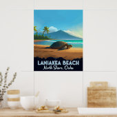 Laniakea Beach Haleiwa Oahu Hawaii Schildpad Poster (Keuken)