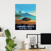 Laniakea Beach Haleiwa Oahu Hawaii Schildpad Poster (Thuiskantoor)