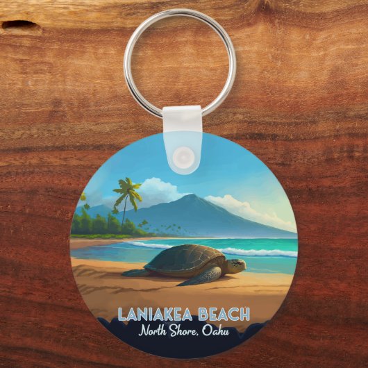 Laniakea Beach Haleiwa Oahu Hawaii Schildpad Sleutelhanger (Achterkant)