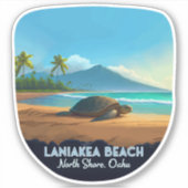 Laniakea Beach Haleiwa Oahu Hawaii Schildpad Sticker (Voorkant)