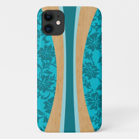 Laniakea Hawaiaans namaak hout surfplank Teal Case-Mate iPhone Case (Achterkant)