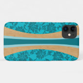 Laniakea Hawaiaans namaak hout surfplank Teal Case-Mate iPhone Case (Achterkant (horizontaal))