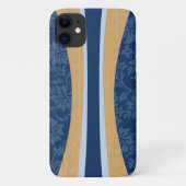 Laniakea Hawaiian Faux Wood Navy Surfboard Case-Mate iPhone Case (Achterkant)