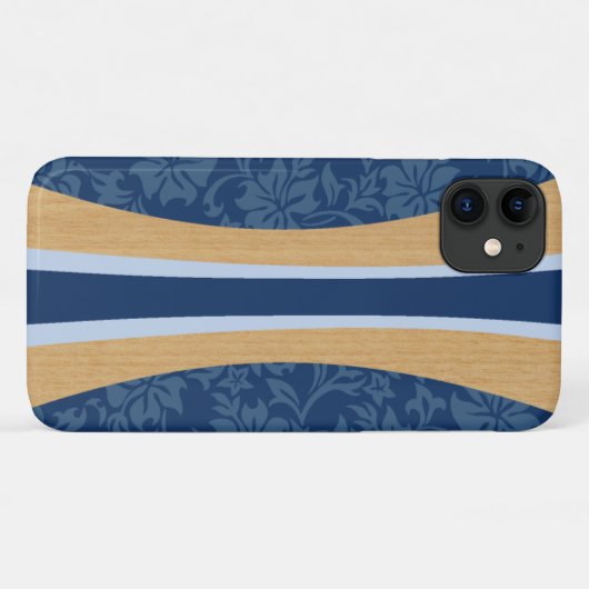 Laniakea Hawaiian Faux Wood Navy Surfboard Case-Mate iPhone Case (Achterkant (horizontaal))