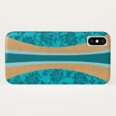 Laniakea Hawaiian Faux Wood Surfboard Blauwgroen Case-Mate iPhone Case (Achterkant (horizontaal))
