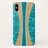 Laniakea Hawaiian Faux Wood Surfboard Blauwgroen Case-Mate iPhone Case (Achterkant)